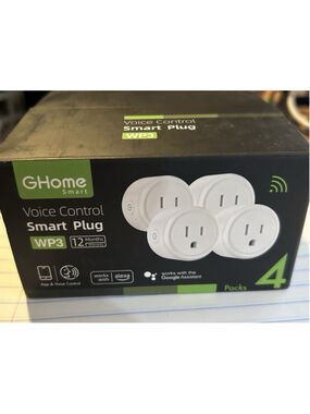 Smart Plug Voice Control GHome WP3 4 pack works with Alexa & Google Assist.
